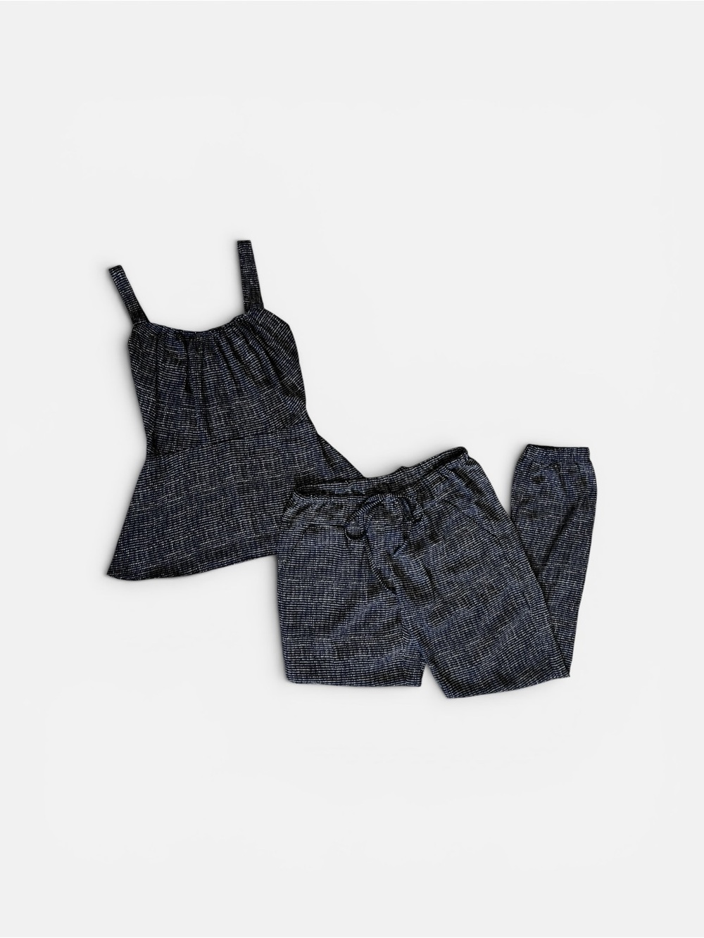 CAbi Navy and White Y2K Boho Two-Piece Set